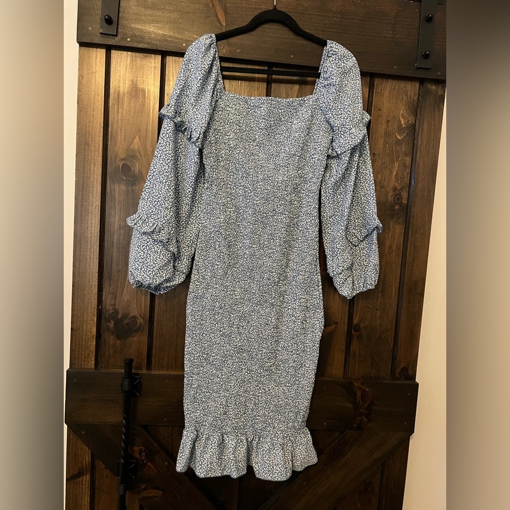 Elegant Long Sleeve Floral Dress